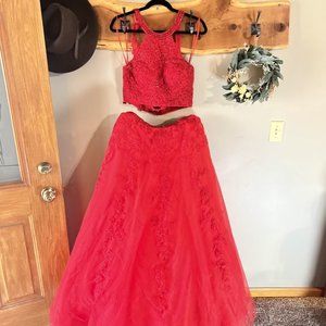 Red Two Piece Sherri Hill Dress